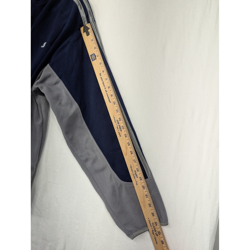 Starter Mens Medium Full Zip Fleece Hoodie‎ Jacket Gray Blue Striped - Picture 6 of 7